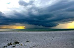 rain storm yellow sky