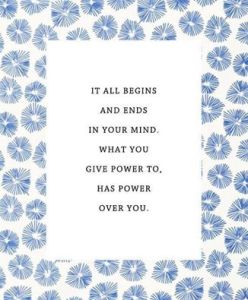what you give power to has power over you